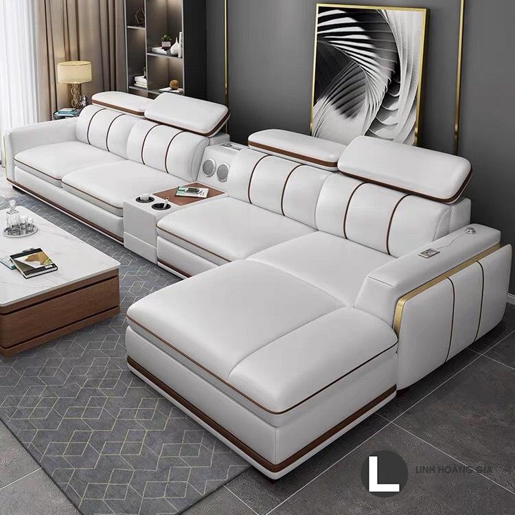 Sofa phòng khách lớn L64 ( màu trắng ) - Nội thất Linh Hoàng Gia là sự lựa chọn số một cho không gian phòng khách lớn của bạn. Với thiết kế đơn giản mà tinh tế, màu trắng sang trọng và chất liệu bền đẹp, chiếc sofa này sẽ trở thành điểm nhấn đặc biệt cho căn phòng của bạn. Không chỉ mang lại sự thoải mái khi sử dụng mà còn khiến căn phòng của bạn trở nên đẳng cấp và sang trọng.